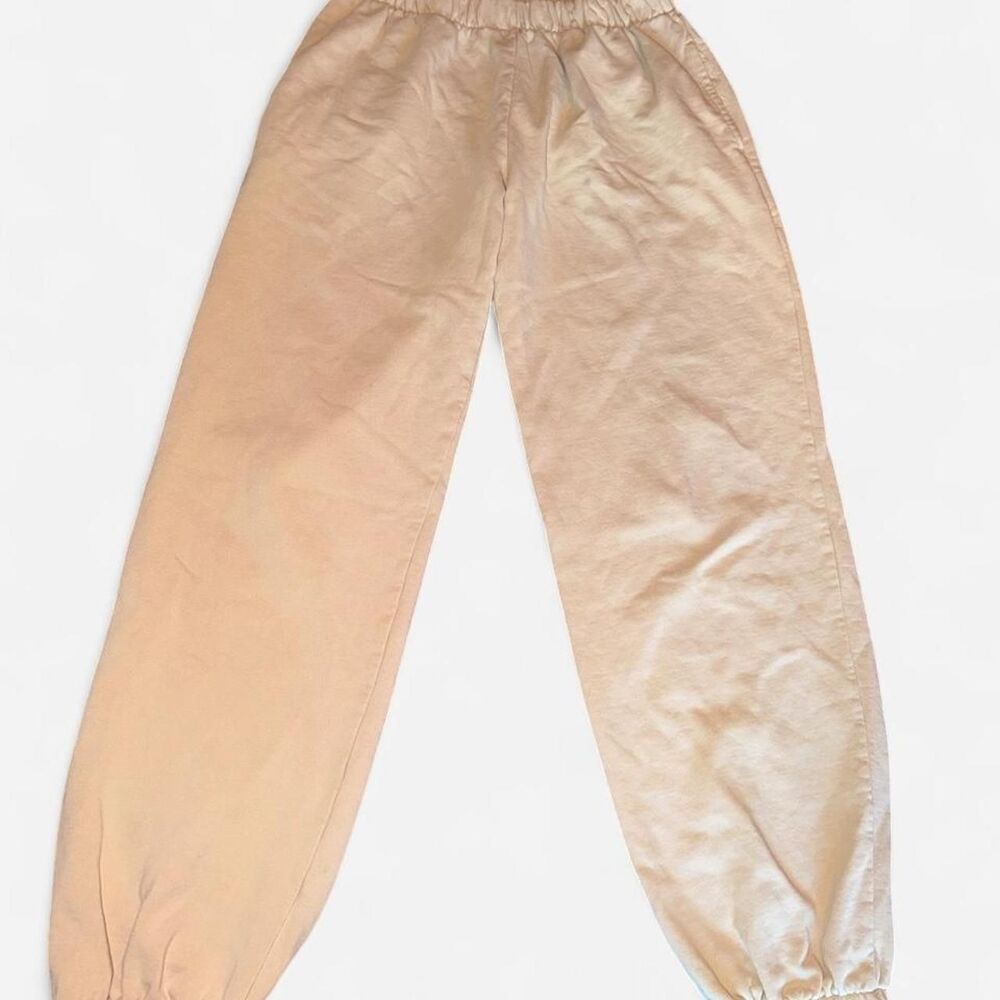 Brandy-melville Women's Tan and Pink Trousers